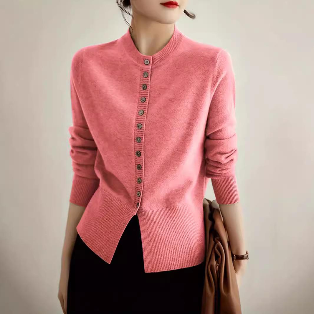 

Женский кардиган с длинным рукавом и круглым вырезом, подчеркивающий талию, весна/лето S верблюд