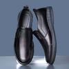 New Casual Leather Shoes for Business Comfort and Versatile Work Shoes for One Foot Lazy Shoes Black Middle-aged Daddy Leather Shoes