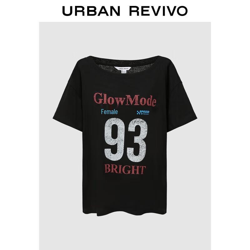 UR 2025 Women s Asymmetrical Shoulder T-Shirt with Contrast Print M