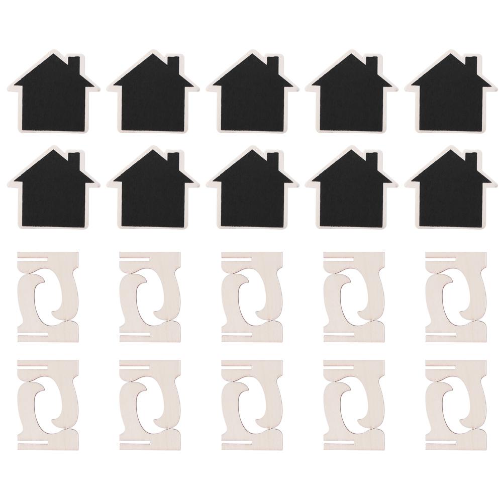 10Pcs Mini Wooden Display Blackboard Art Craft Desktop Message Board Wedding Decorations
