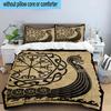 Viking Ship At Sea 3pcs Bedding,Including 1pc Duvet Cover And 2pcs Pillowcases Perfect for Christmas,Ideal for Bedroom, Dormitory