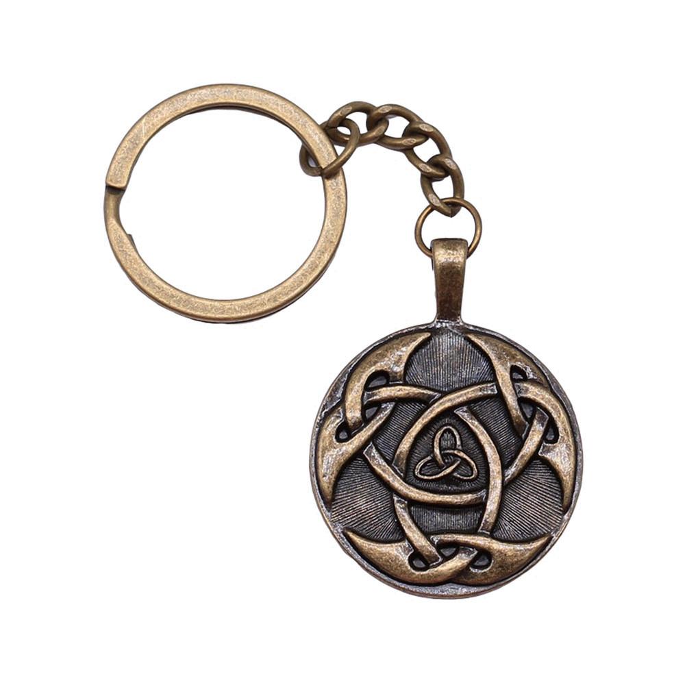 Celtic Knot Charm Hexagram Keychain Irish Amulet Key Ring 28mm Ring