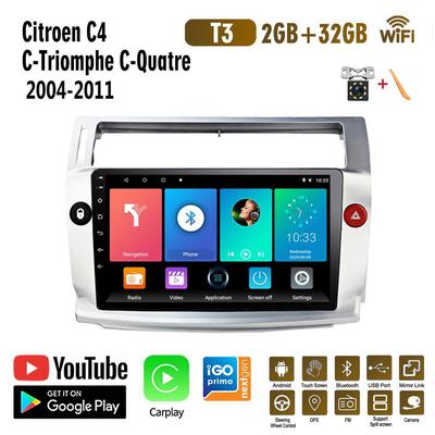 2 Din Car Radio For Citroen C4 C-Triomphe C-Quatre Pallas 2004-2014 Android WiFi Multimedia Player GPS Carplay 2+32GB