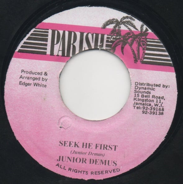 

7inch Record JUNIOR DEMUS - Seek He First NONE Parish Jamaica Reggae, Ska & Dub Used
