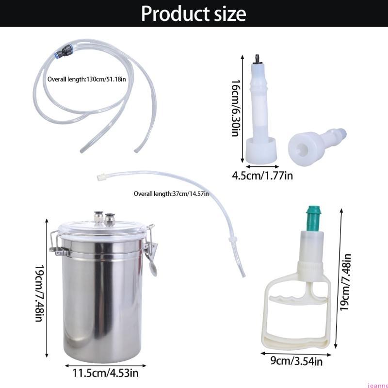 Stainless Steel Manual Milker Milking Machine Simple Operations Milking Device for Small Scale Milk Production