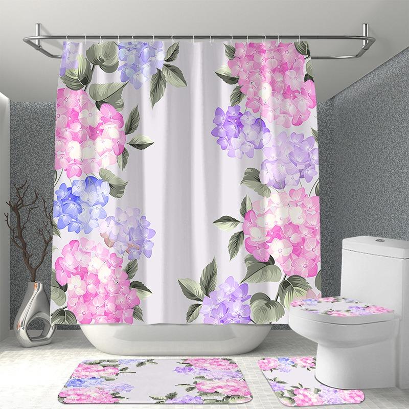 

8 цветов принт розы 3D шторка для душа с крючками водонепроницаемая занавеска для ванной противоскользящий коврик для ванной набор коврики для туалета ковер домашний декор 180x180cm Shower curtain