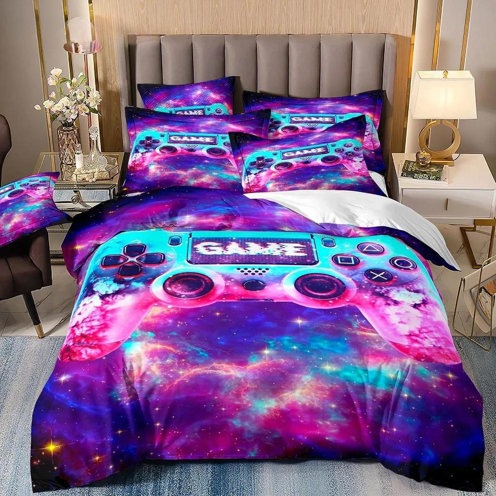 Gamer Bedding Sets for Boy Kid Gaming Duvet Cover Set Queen Video Games Comforter Cover,Playstation Designs Bed Set for Teen Men
