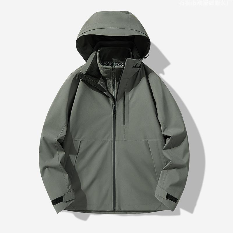 Outdoor Three-in-one Men and Women's Jacket Plus Velvet Thickened Waterproof Windproof Jacket Outdoor Windbreaker