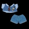 Changing Dress Game Doll Student Uniform Blue Brown Doll Blouse Pants Suit Mini School Suit  Toy