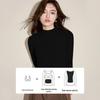 Women's Slim Fit Velvet Half-Turtleneck Shirt with Chest Pads - Antibacterial, Long-Sleeved, Perfect for Autumn and Winter
