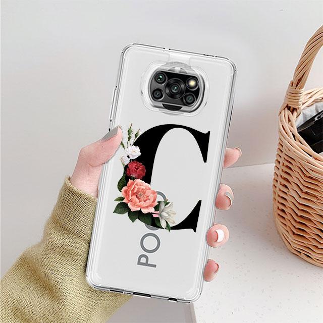 

Прозрачный чехол с буквами «сделай сам» и цветком для Xiaomi Mi Poco X3 NFC M3 Pro F3 F1 11 Lite 12 Redmi Note 10 9S 8 7 9, мягкий чехол для телефона Xiaomi Poco M3