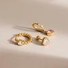 Women Heart Zircon Earrings 3 Pcs Set Minimalist Gold PVD Plated Waterproof Jewelry Ideal for Birthday Gift