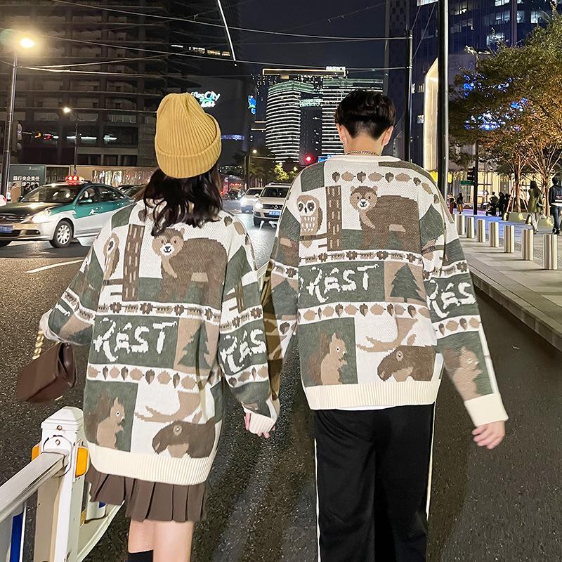 Couple's Winter New Korean Version Thickened Sweater Lazy Style Christmas New Clothes
