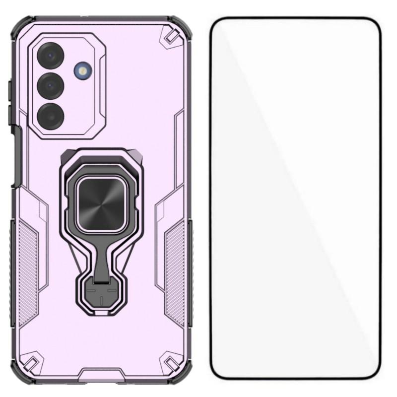 For Samsung Galaxy A17 4G/Galaxy A17 5G Phone Case WANLONFENG PC TPU Back Cover Kickstand with Tempered Glass