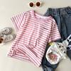 Children's Summer Striped Cotton T-Shirt - Short Sleeve, Breathable, Classic Round Neck