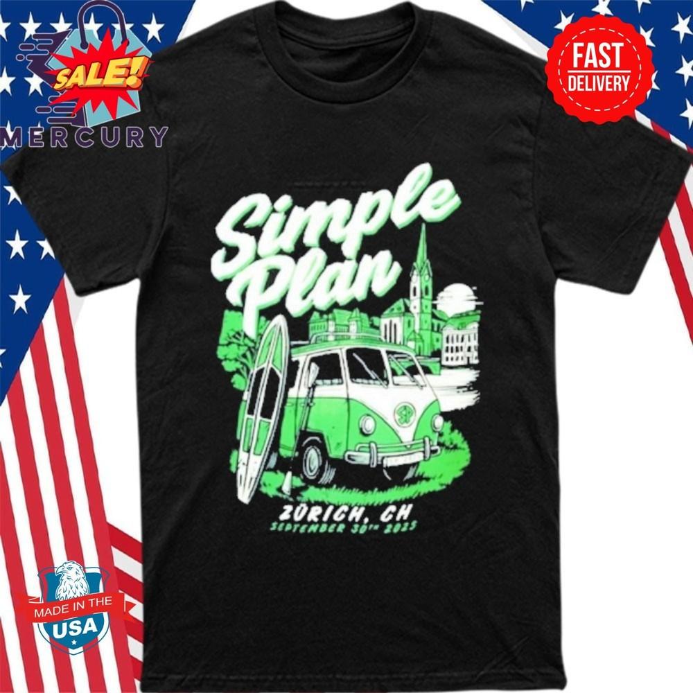 Simple Plan Zurich, CH September 30 2025 Tour Shirt S-5XL Unisex T-Shirt M