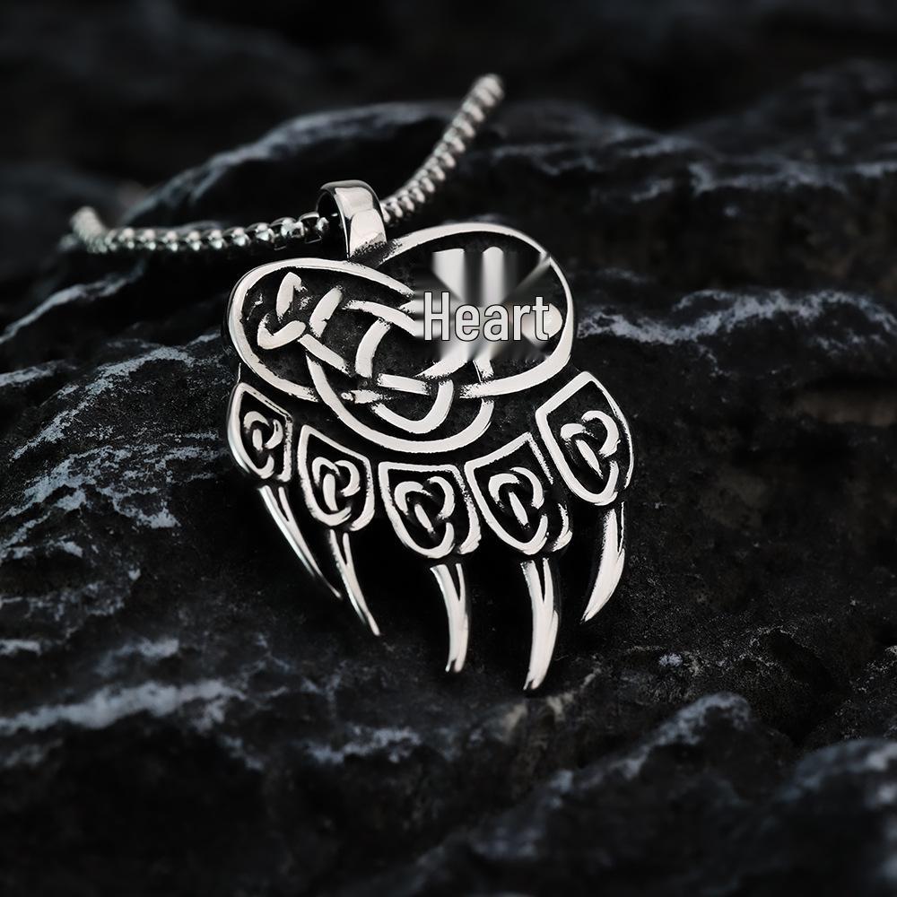 Men's Viking Raven Double-Sided Pendant Necklace In European Titanium Steel