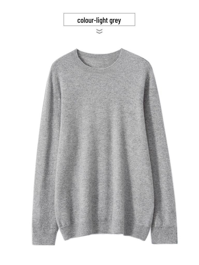 Herren Kaschmir Rundhals-Pullover: Vielseitiger Herbst/Winter Strickpullover