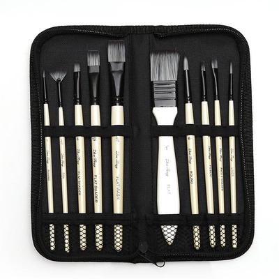 Paint Brushes Set for Art Acrylic Gouache Oil Watercolor Artist Canvas Synthetic Nylon Tips 10 Pack