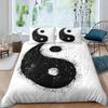 Yin Yang Bettbezug Set Boho Trippy Psychedelische Kunst Bettdeckenbezug Gossip Bettwäschesets Traditionelles Ying Yang Thema Tagesdecken