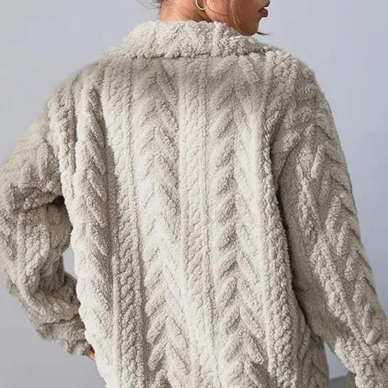 Zimní fleecová bunda pro ženy Zip na zip Stojáček s kapsami Kabáty