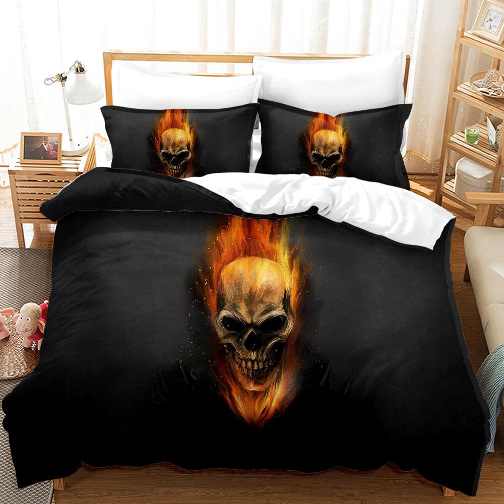 Ghost Rider Duvet Cover Pillowcase Bedding Set Adult Boy Girl Bedroom Decoration Children Single Double Large Size