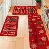 2/3 Stück Weihnachten Rot Festlich Teppich Heimdeko, Küchen- und Flurboden, Warm und Weich, Wasserabsorbierend und Schmutzabweisend