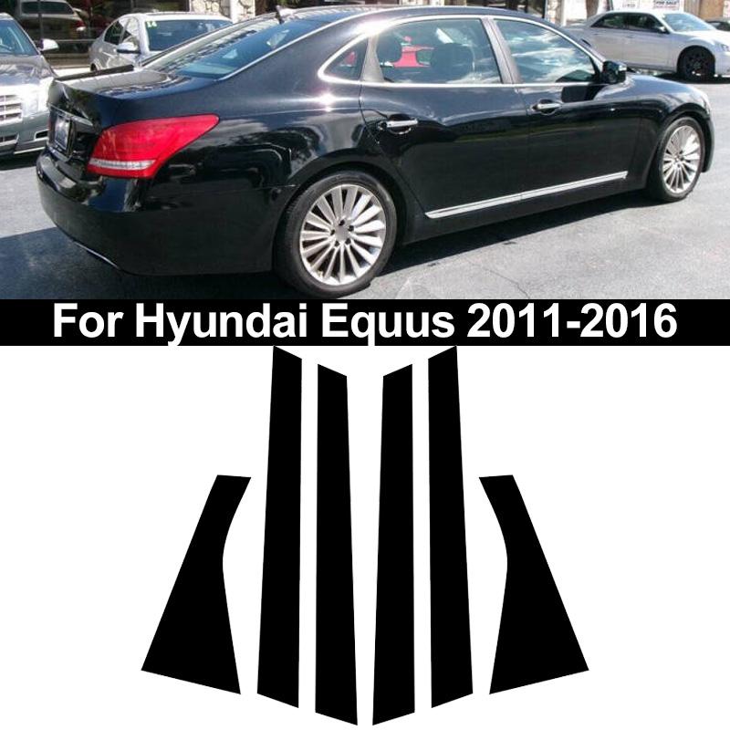 6 Stück Auto Fenster Tür Säule Deal B C Säule Säulenabdeckung Verkleidung Aufkleber Passend für Hyundai Equus 2011-2016 Außen Säulenverkleidung