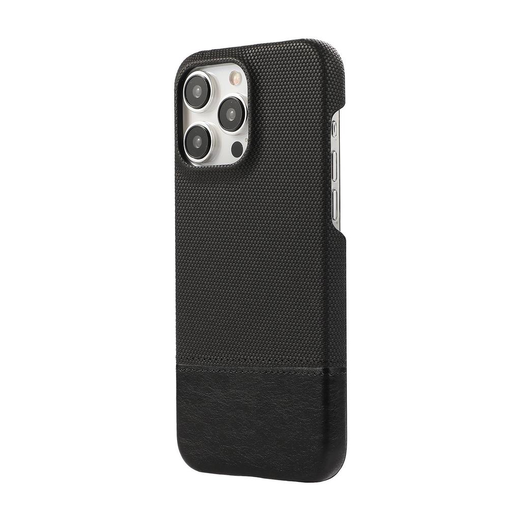 Patchwork Faux Leather Anti-Slip Phone Case for Apple 17 Pro Max/16/15/14 Pro/13/12, Trendy Half-Covered Hard Design