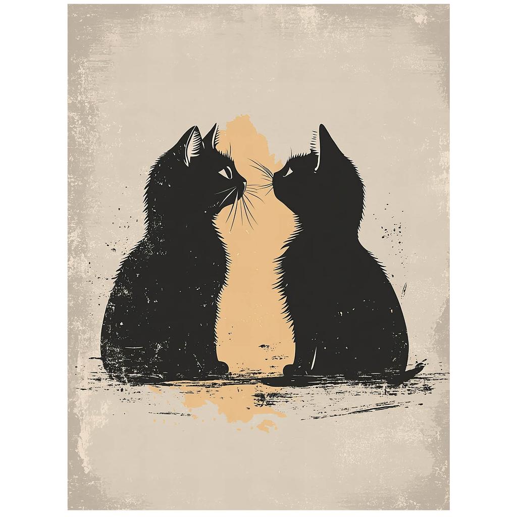 Love In Cat Style Love In Cat Style, 40X50 Cm, Unframed, Matte Paper 230 Gsm