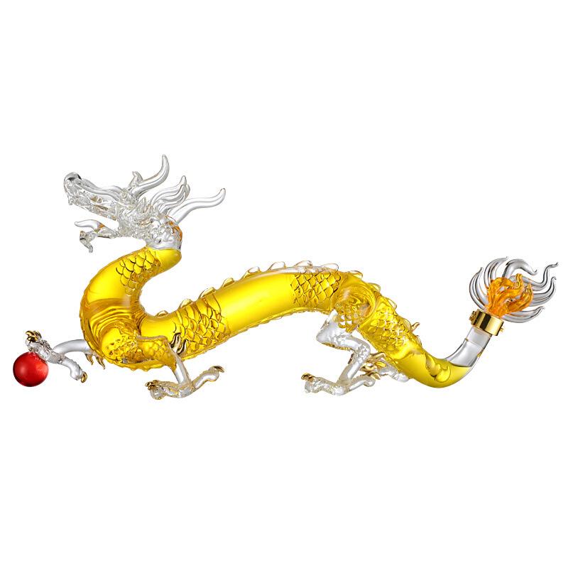 Creative Transparent Dragon Zodiac Fruit Wine Bottle - High Borosilicate Glass, Sealed and Hollow Design