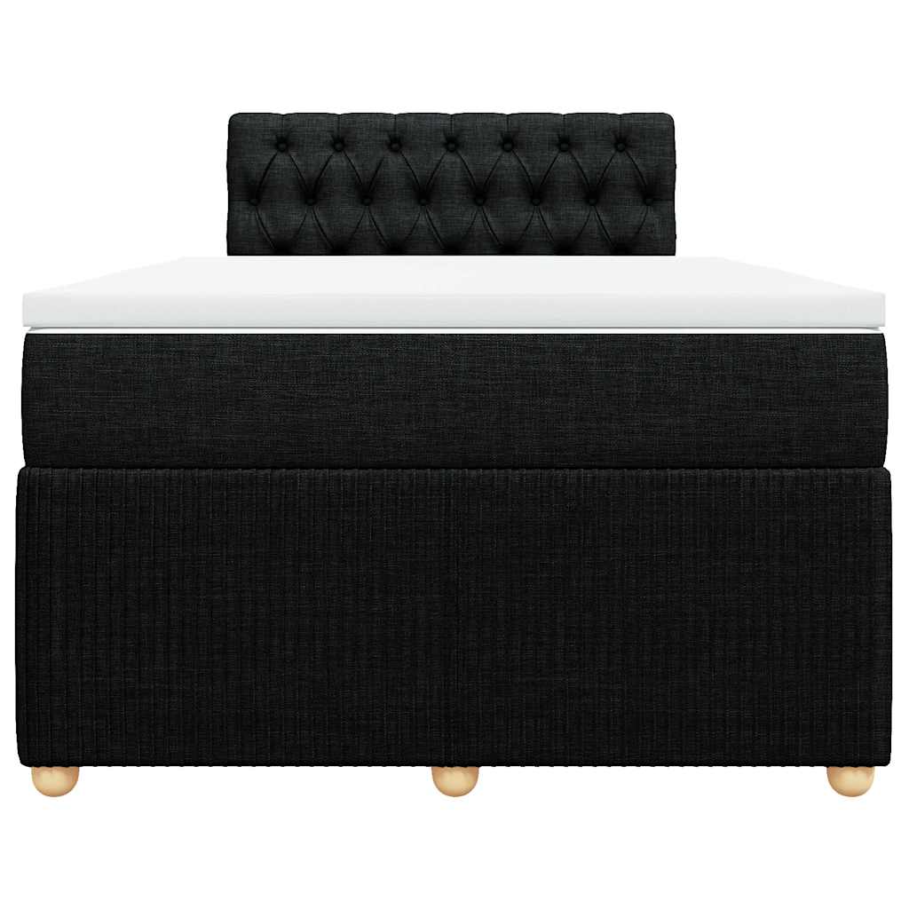 Vidaxl Continental Bed With Mattress, Black, Fabric, 120X200 Cm