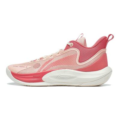 Li Ning Sonic Team Cny Chaussures de Basketball Mi-Hautes Amortissantes Résistantes à l'Usure Homme Baskets Pêche Orange Rose Corail ABPT057-3