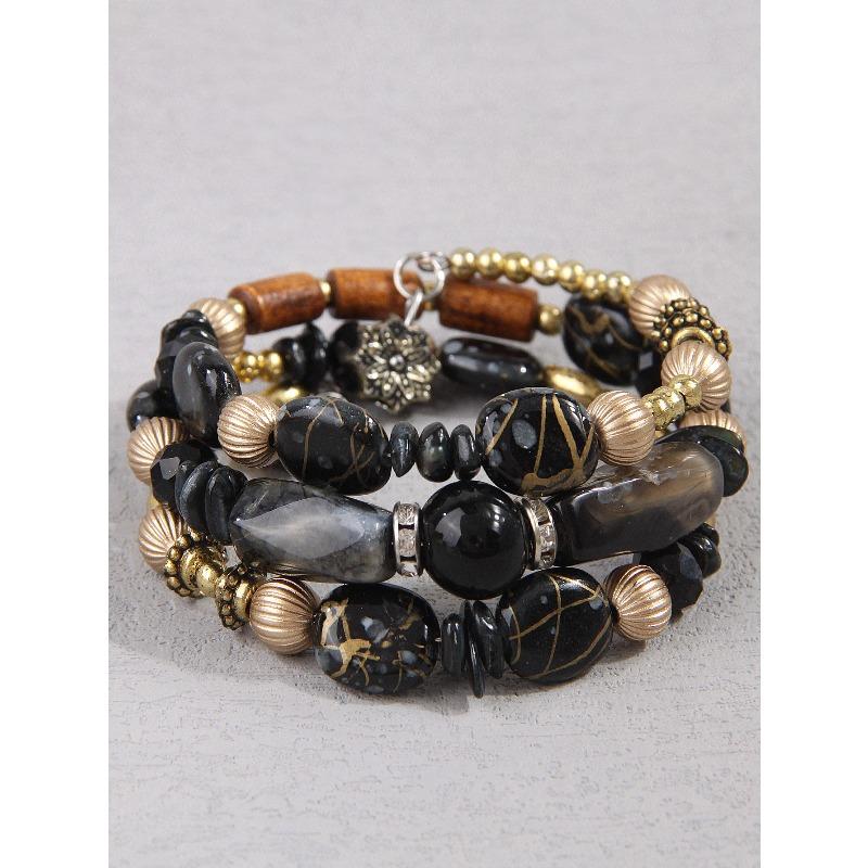Europe, America, Simple Bohemian Famous Wind Crushed Stone Accessories, Multi-layer Bead Temperament Women's Bracelet
