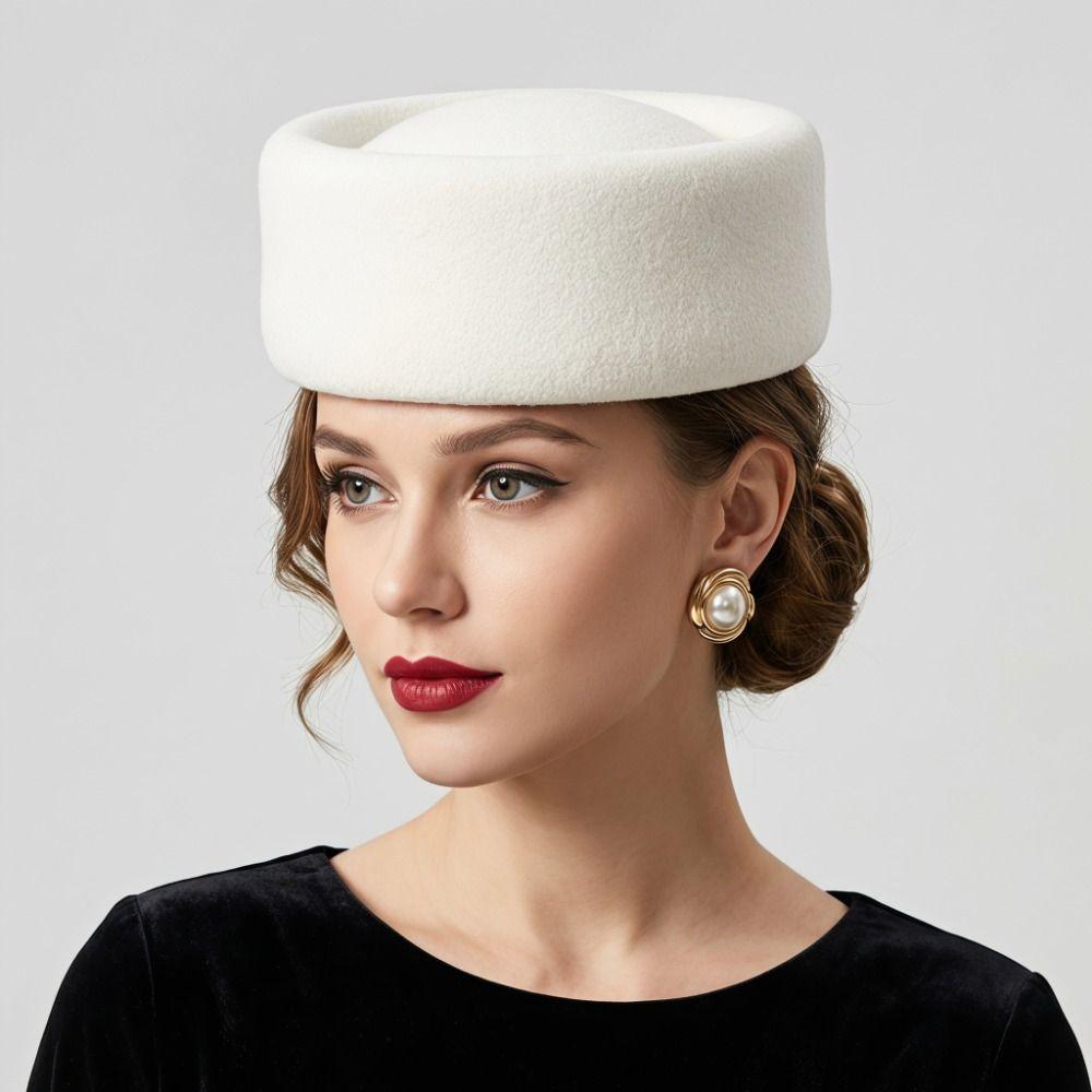 Elegant Beret Hat Fedoras Airline Stewardess Caps Vintage Flat Cap Live Show