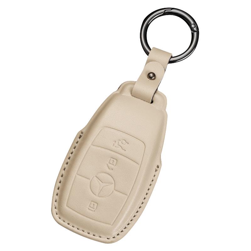 Genuine Leather Key Cover for Mercedes C260L, GLA, GLC300L, GLE, E300L, A200L, and GLB