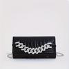 Cross-Border New Shiny Rhinestone Cuban Chain PU Crocodile Pattern Niche Clutch Chain Party Party Women'S Dinner Bag