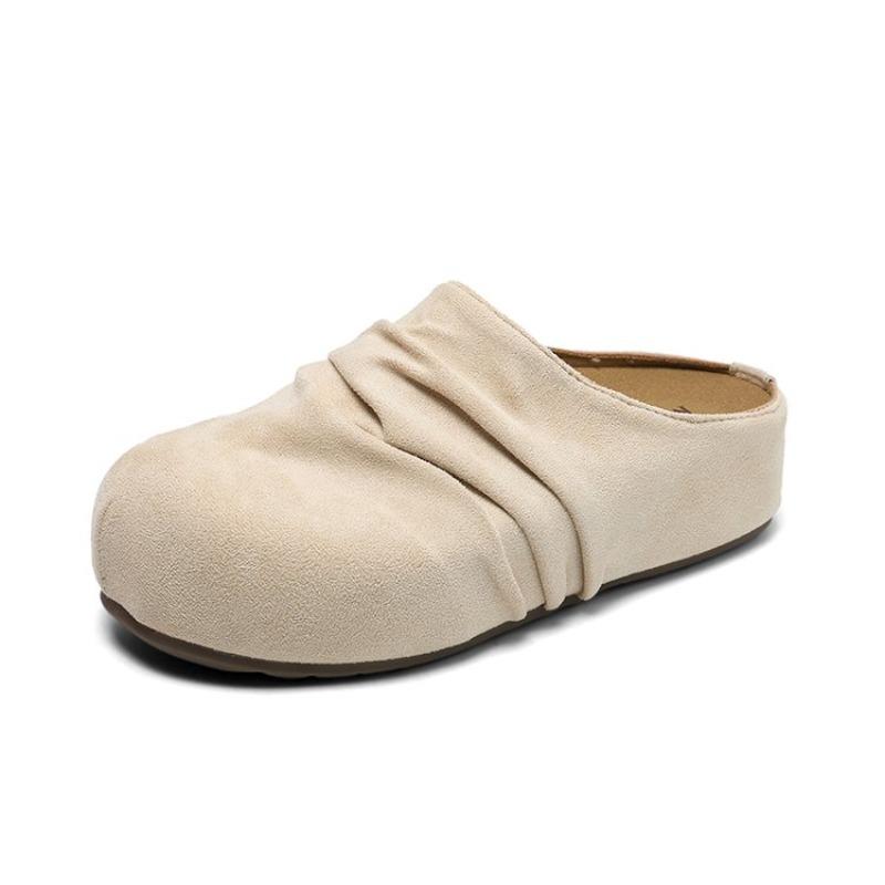 

Retro Closed-Toe Half-Slippers for Women Spring 2026 New Slip-On Lazy Slippers 35 бежевый