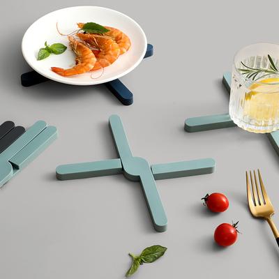 Hitzebeständiges Silikon-Pad, faltbar, rutschfest, für Töpfe und Pfannen, Tischset, Teller, Kreuzhalter, Untersetzer für Küchentisch