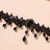Dark Gothic Halloween Tassel Choker: High-End Black Lace Clavicle Necklace for Women