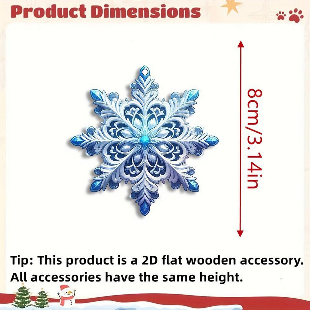 Blue Plastic Snowflake Ornaments 24pcs Tiny Sparkling Iridescent Glitter Snowflake Ornaments on String Hanger for Decorating