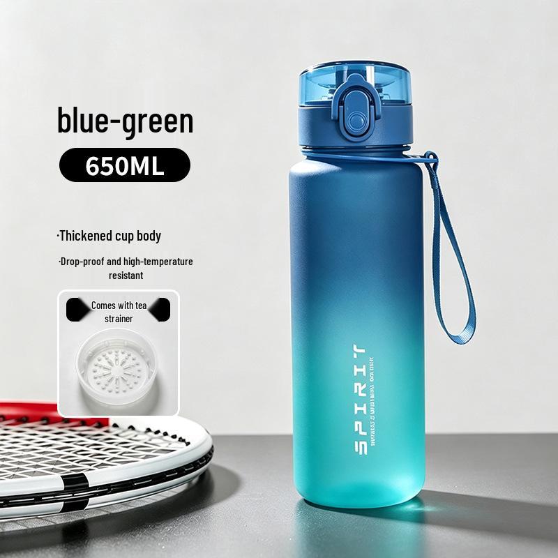 Drop-Proof Gradient Sports Water Bottle - Large Capacity, Portable, Flip-Top Lock, High Appearance Value, Essential Summer Plastic Cup