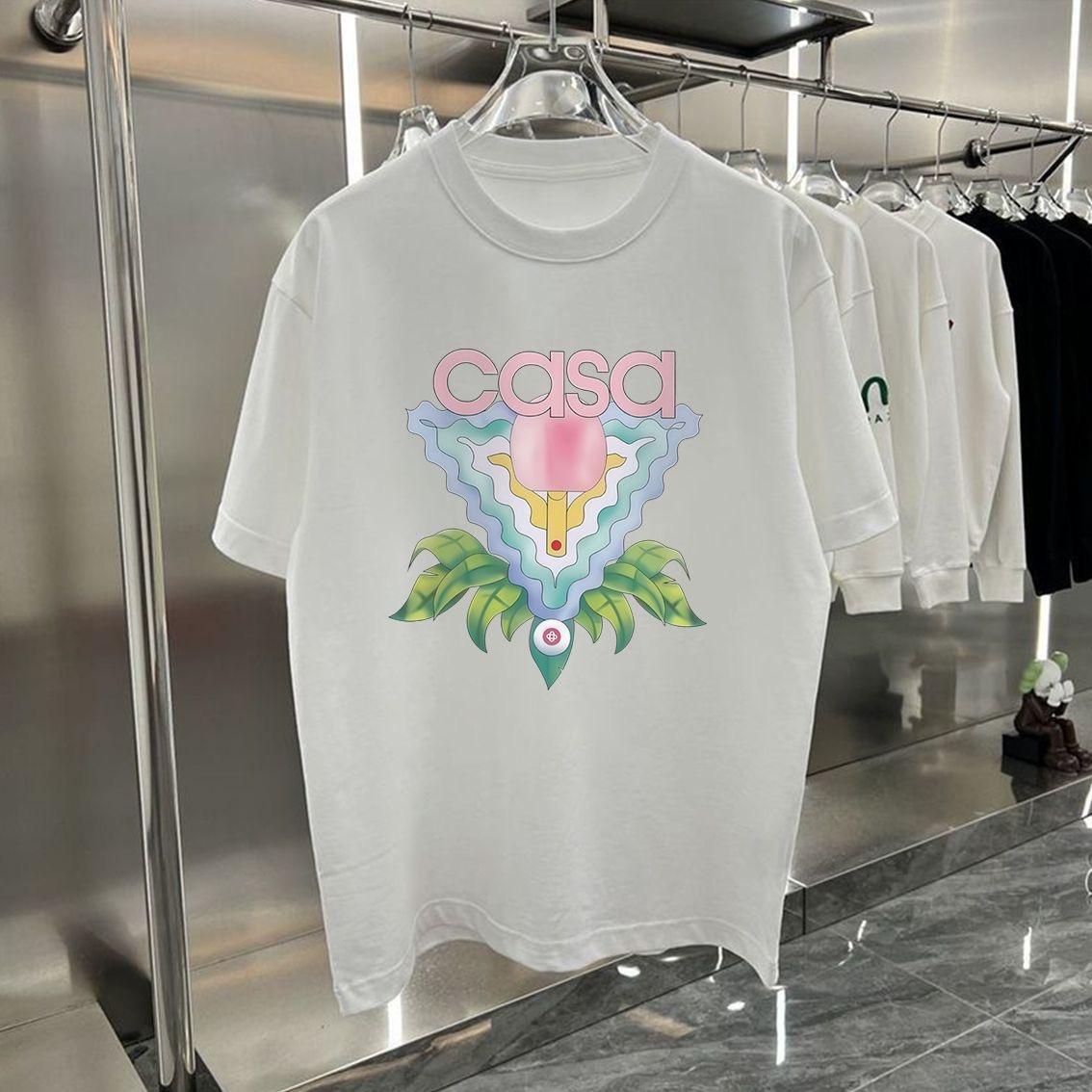 2026 summer new European and American trendy brand fashionable printed shortsleeved casual loose cotton Tshirt M