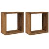 VidaXL Wall Cube Shelves 2 Pcs Old Wood 30x15x30 Cm, Cube-shaped Storage, Cube-shaped Organizer, Shelf 856576