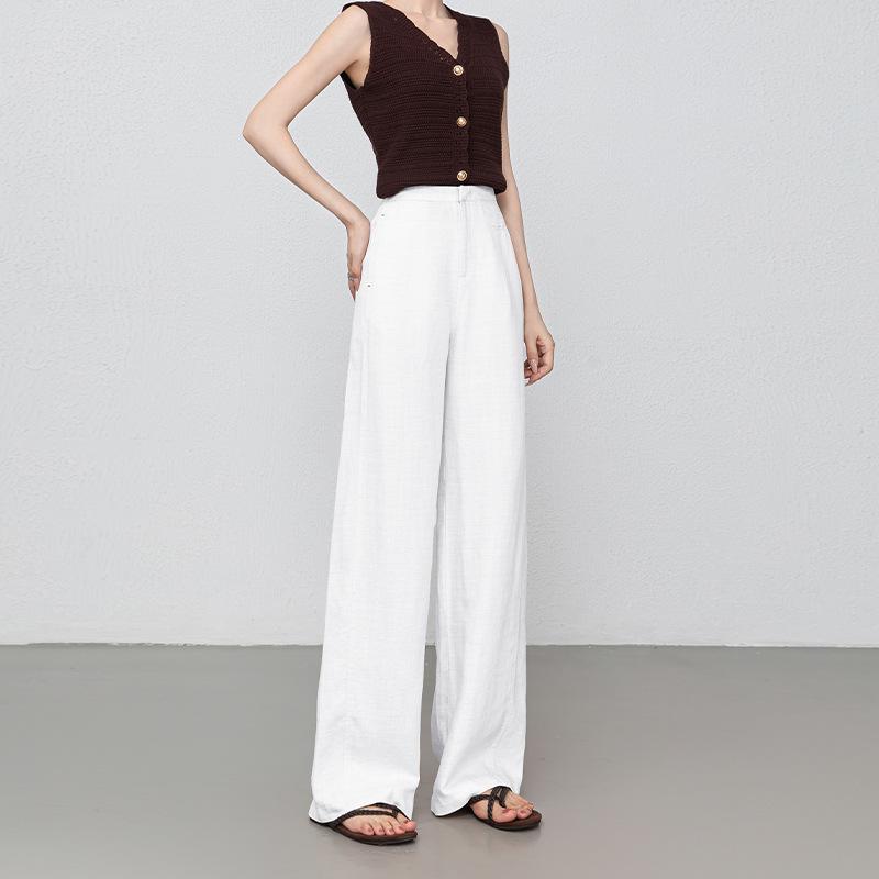Summer Women's Tencel Linen Pants Are Lightweight, Breathable, Drape, High-end Style, Loose, Slimming, Versatile Long Pants for Commuting