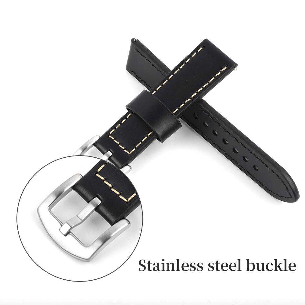 Calfskin Genuine Leather Strap 18mm 20mm 22mm 24mm First Layer Cowhide Quick Release Watch Band Smartwatch Watches Accessories