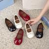 Youth Style Shoes Girls Soft Sole Princess Flat Shoes Kids Slip-On Ballet Style With Bow Detail