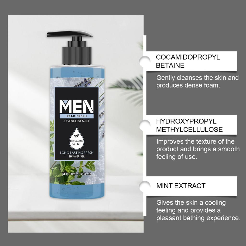Minze Lavendel Duschgel 100ml Feuchtigkeitsspendende Reinigung Körper Haut Erfrischend Und Sanft