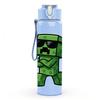 1PC Green Pixel Game Creature 750ml Color Plastic Sports Water Bottle Leakproof Flip Straw Lid For Sports Office Home Use