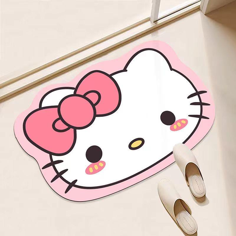 Cute Kitty Cat Diatom Mud Floor Mat - Water-Absorbent, Quick-Drying, Easy-Care for Home and Bathroom 40x60cm (Diatom Mud)